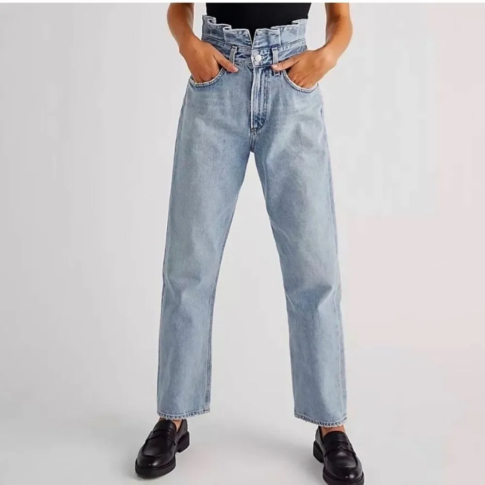 Agolde lettuce baseband reworked her fitted 90s jeans size 24 - Picture 2 of 13